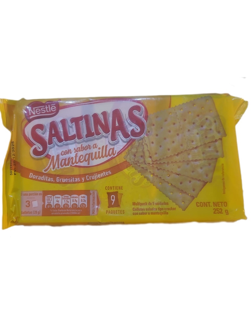 Galletas Saltinas con sabor a mantequilla 252g, 9 paquetes